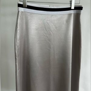 Zara Metallic Grey Athleisure A-Line Skirt